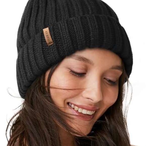 Fleece Lined Cable Knit Beanie Winter Hat Cozy Chunky Snow Cap main image 6